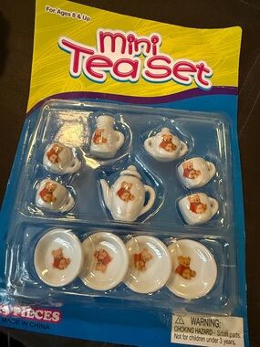 Mini Tea Set - White Teddy Bear Design